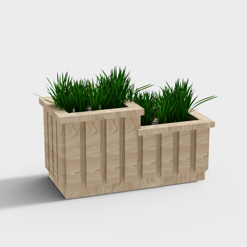 Modern flower box wooden flower bed for courtyard