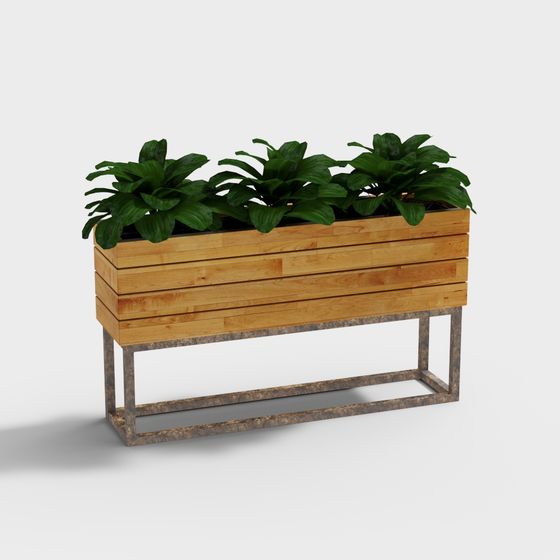 Stylish Urban Oasis Planter Box 3D model