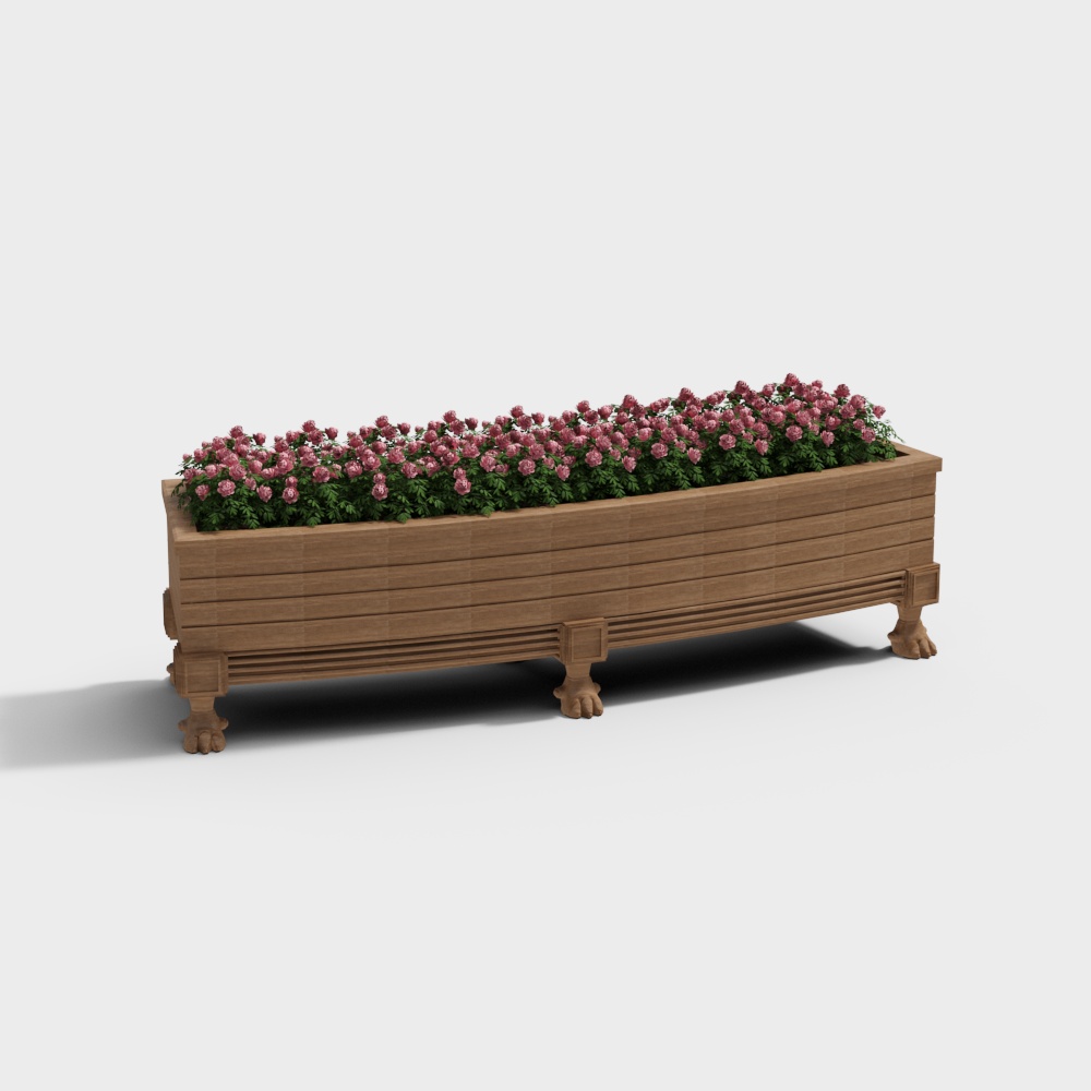Modern flower box wooden flower bed for courtyard