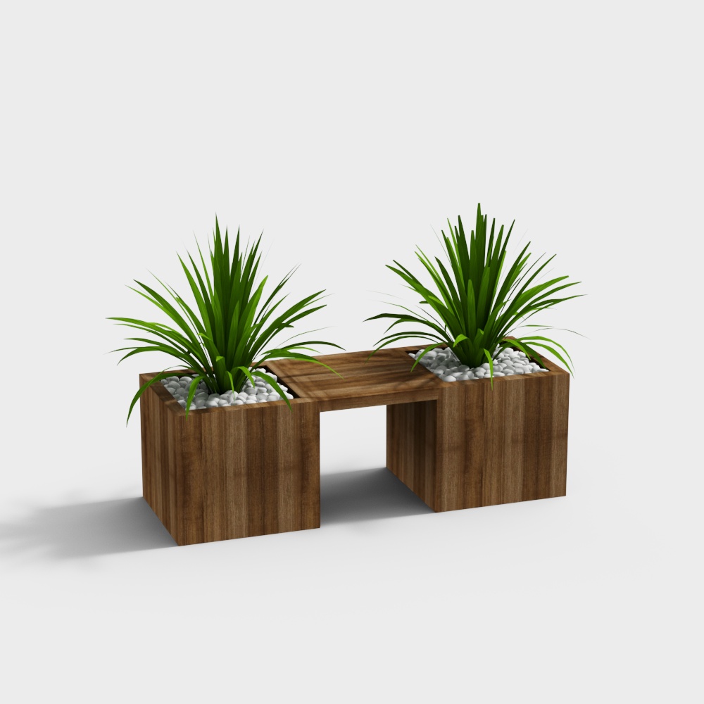 현대식 화분 나무 꽃침대 마당용