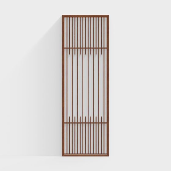 Wooden Partition Screen 3D model