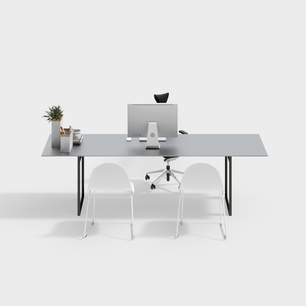 モダンスタイリッシュオフィスデスクとチェアコンビネーション