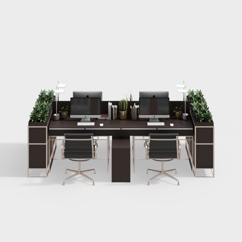 Modern simple office desk and chair combination