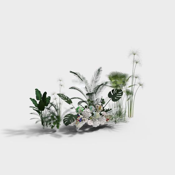 Lively Tropical Garden 3D model for Creative Projects