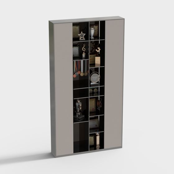 Elegant Minimalist Display Cabinet 3D model