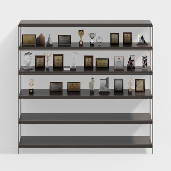 Stylish Low-Poly Display Shelf 3D model for Creative Spaces