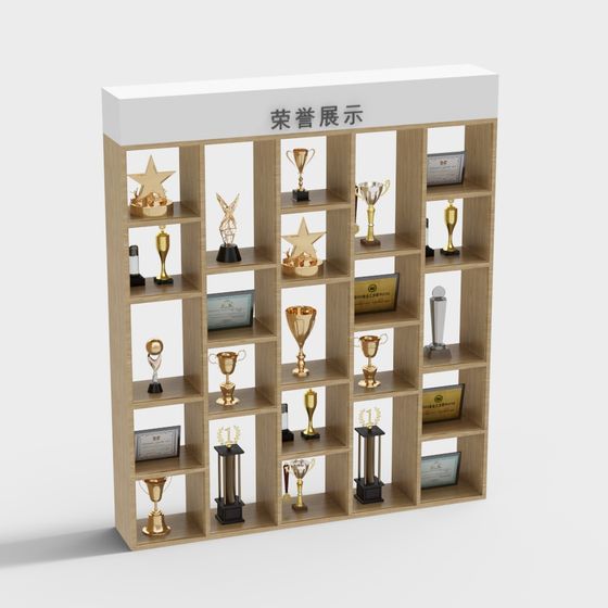 Brown Honor Room Display Cabinet 3D Model