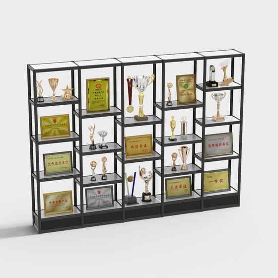 Stylish Display Cabinet 3D model for Modern Design