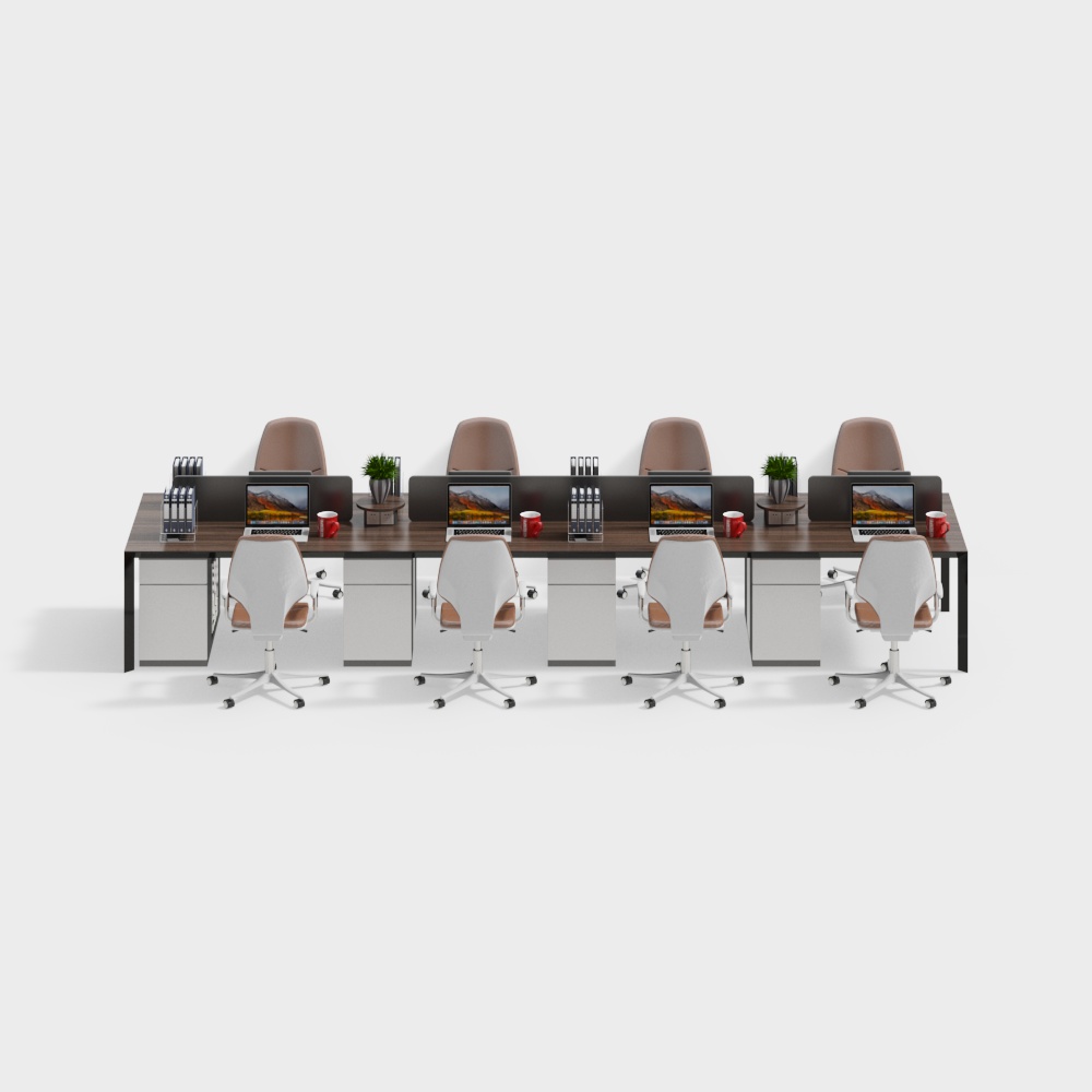 モダンなシンプルなオフィスデスクと椅子のセット