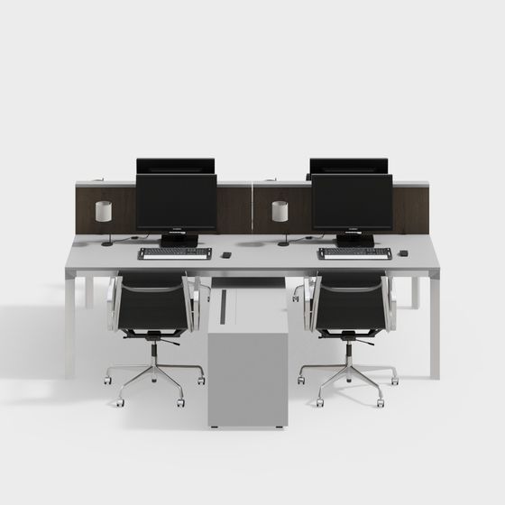 モダンなシンプルなオフィスデスクと椅子のセット