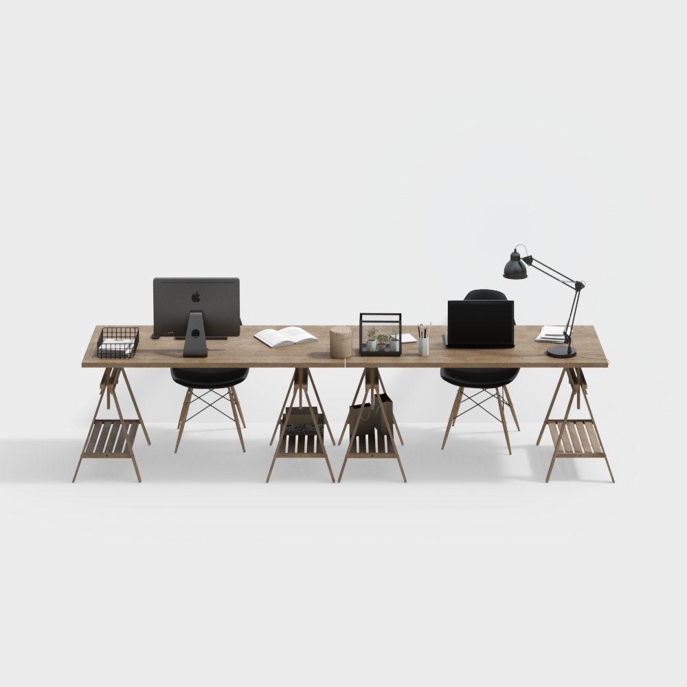 Modern simple office desk and chair combination