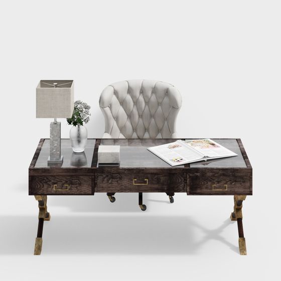 Elegant Low-Poly 3D Desk Model for Modern Workspaces