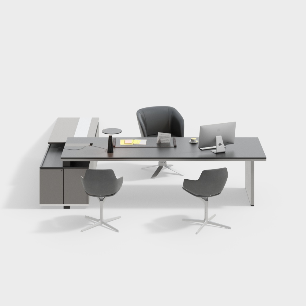Modern simple office desk and chair combination