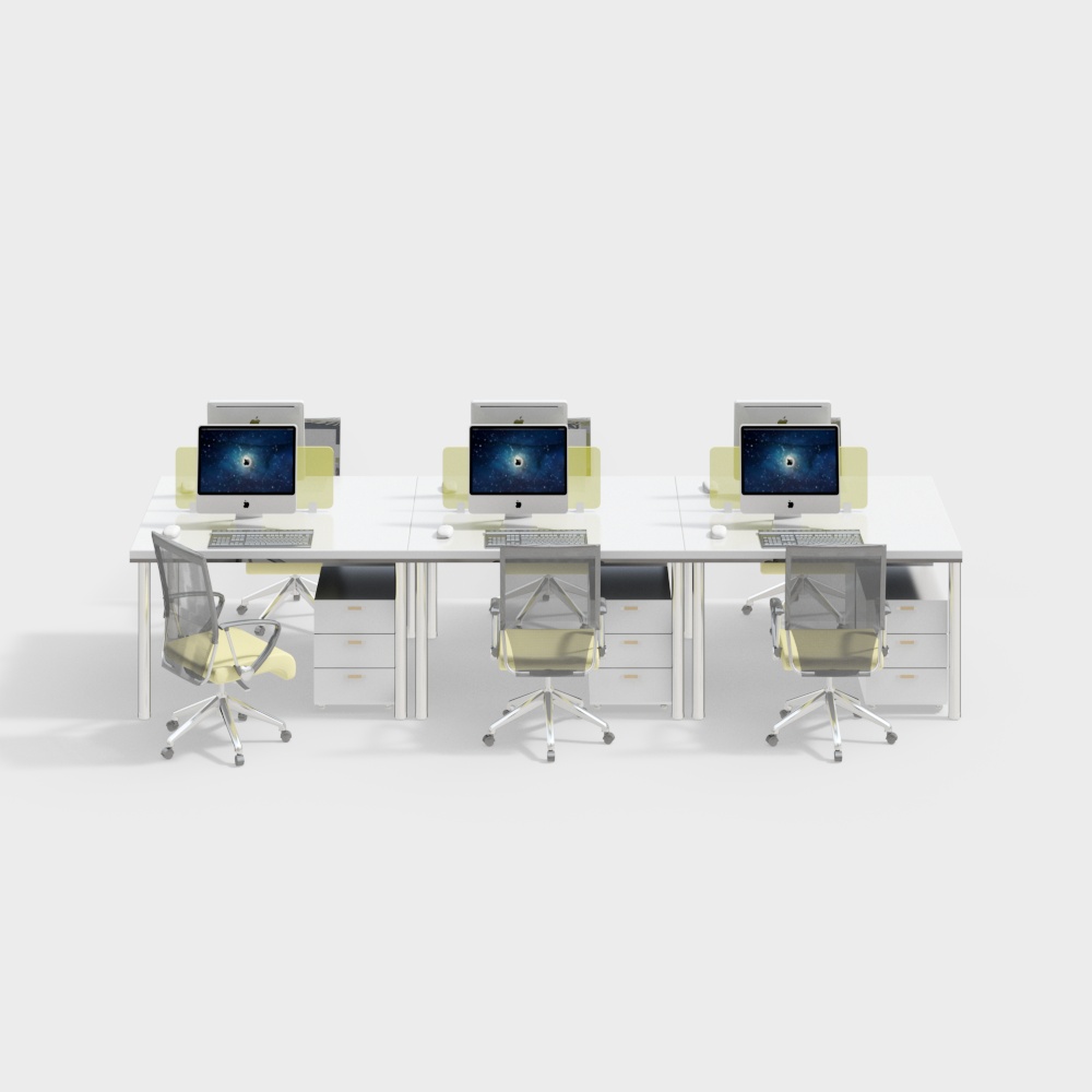 Modern simple office desk and chair combination