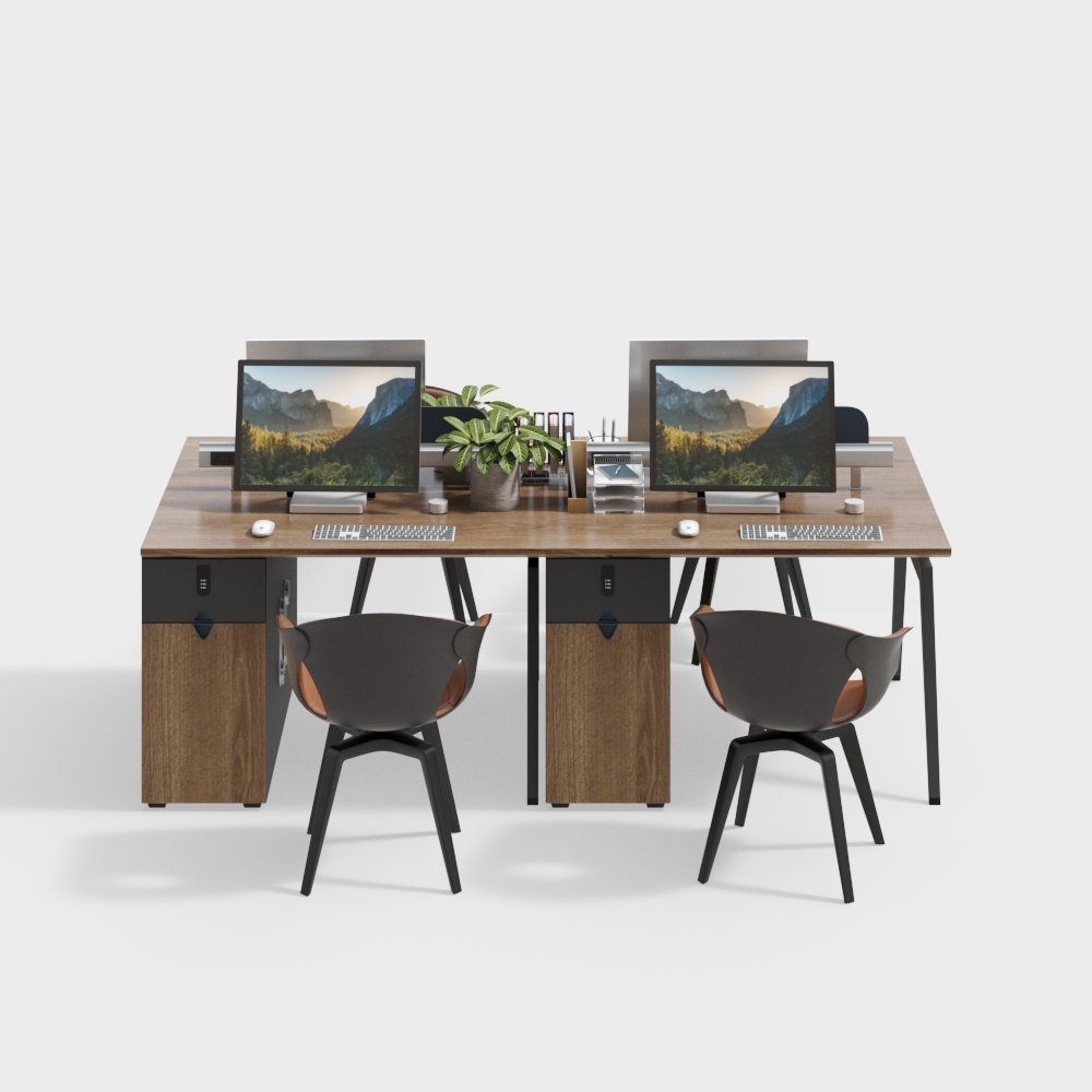 Modern simple office desk and chair combination