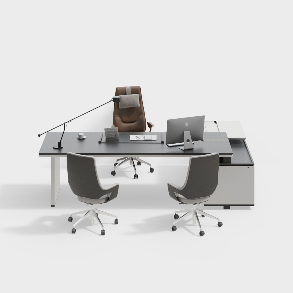 Modern simple office desk and chair combination