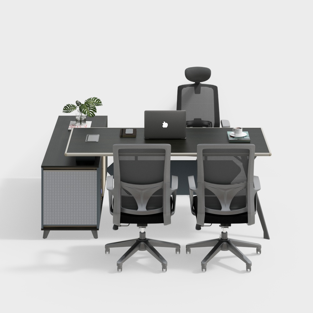 Modern simple office desk and chair combination