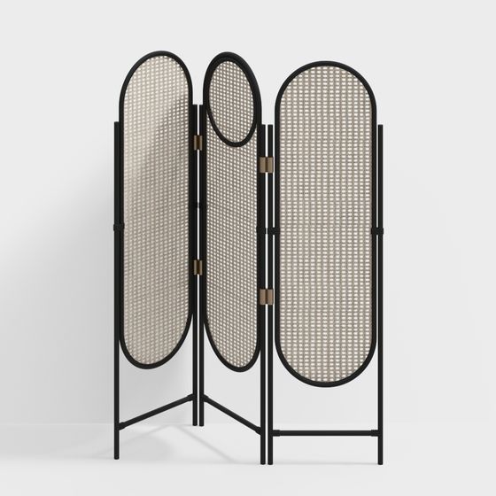 Rattan Arc Screen 3D model for Modern Interiors