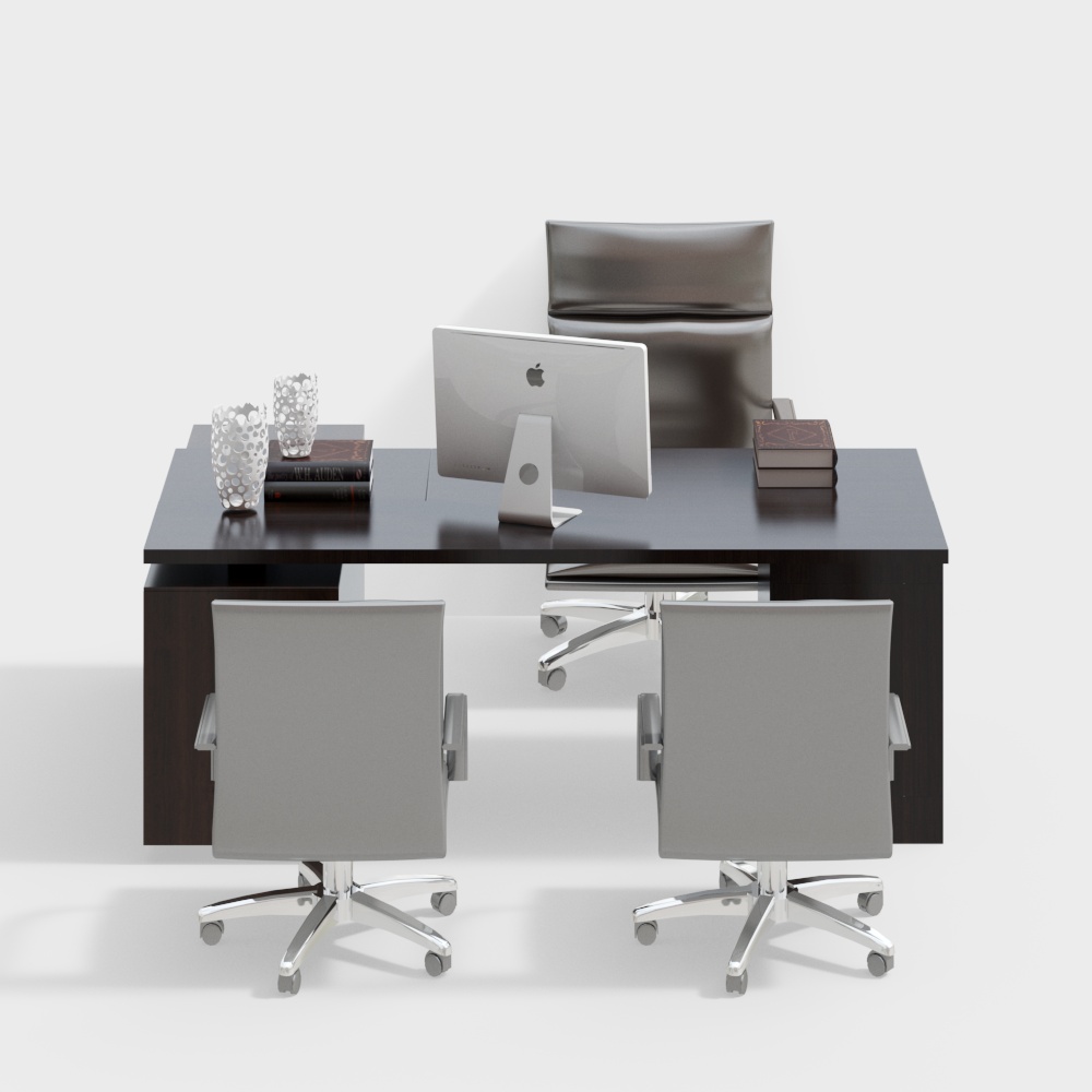 Modern simple office desk and chair combination