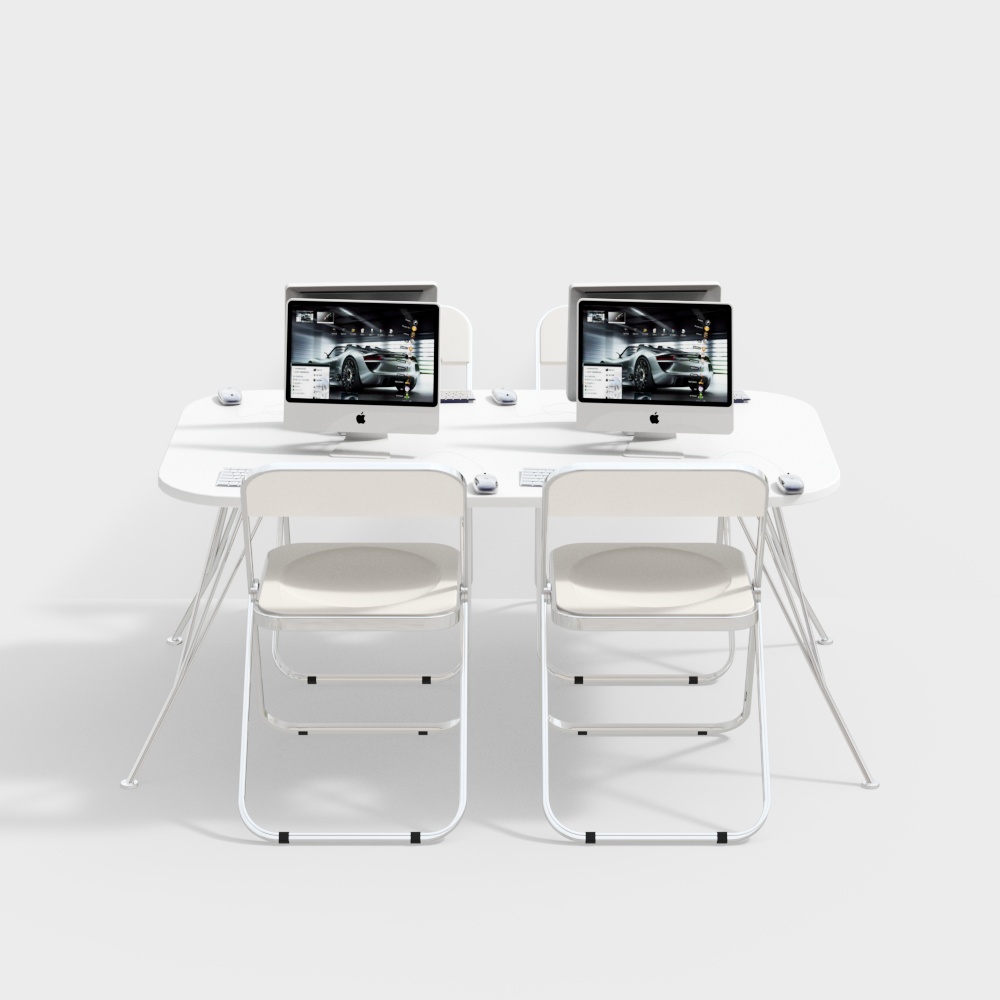 モダンなシンプルなオフィスデスクと椅子のセット