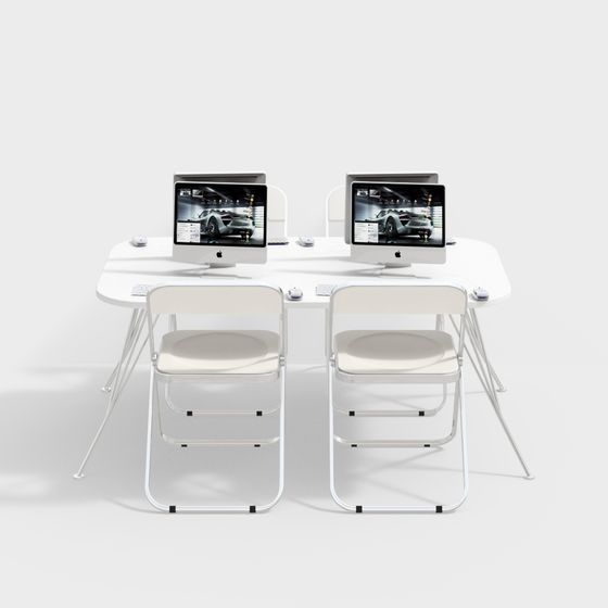 モダンなシンプルなオフィスデスクと椅子のセット