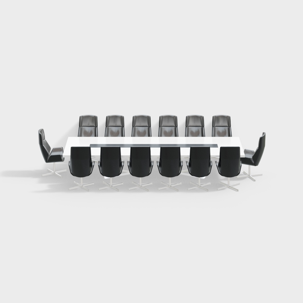 Modern minimalist conference table and chair combination