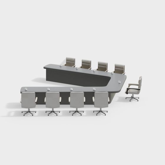 Combinaison de table de conférence et de chaises modernes et minimalistes