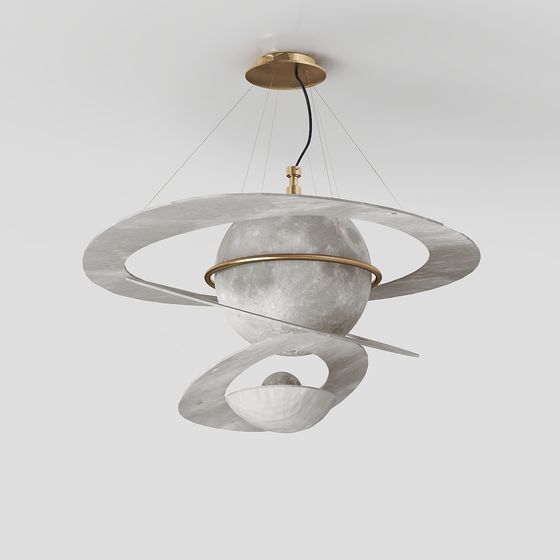 Lunar Ring Pendant Light 3D model