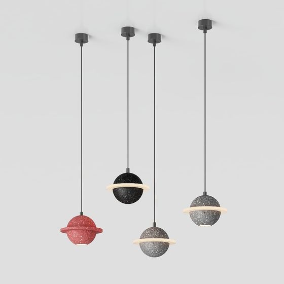 Unique Planet Pendant Light 3D model