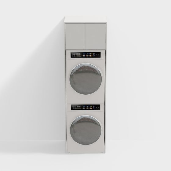 Modern Minimalist Washing Machine Set 3D model