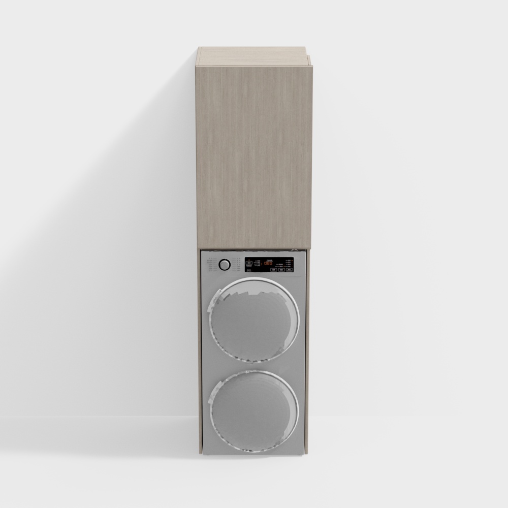 Stylish Washing Machine Cabinet 3D Model – Low-Poly Design