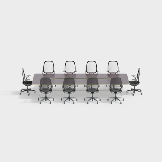 Modern Conference Table and Chairs 3D model