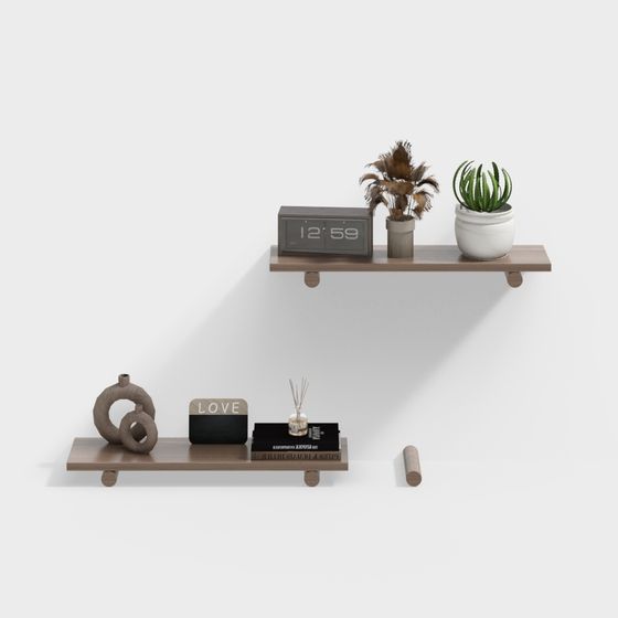 Nordic Brown Shelf 3D Model