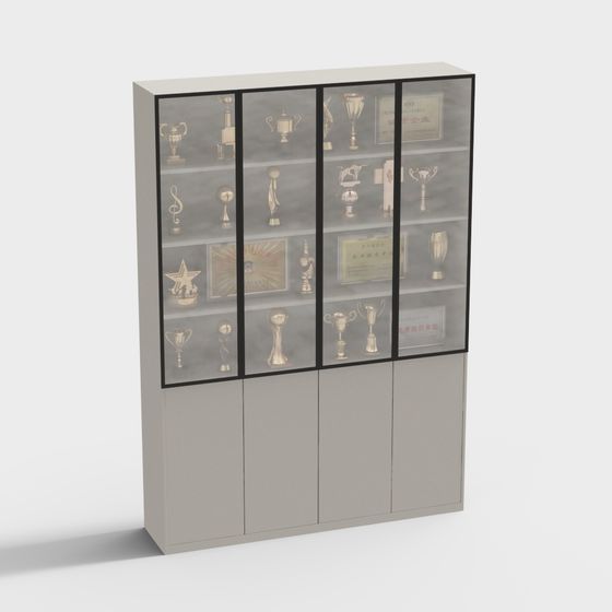 Stylish Low-Poly Display Case 3D model for Modern Interiors