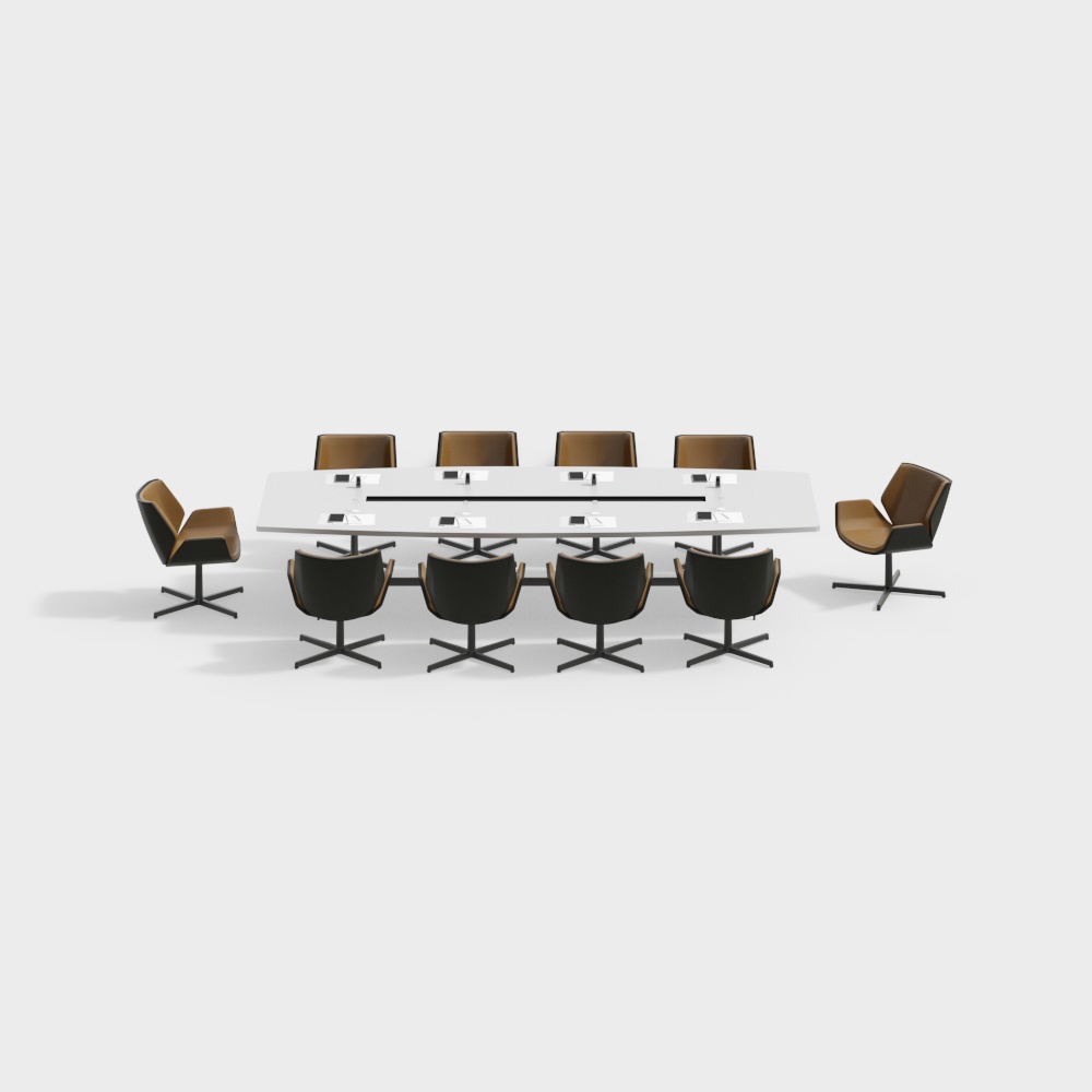 Modern conference table and chair combination
