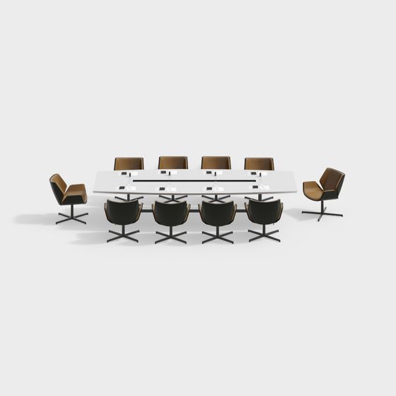 Modern Conference Table and Chairs 3D model