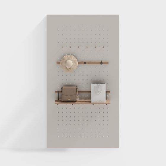 Modern Perforated Board 3D Model in Beige
