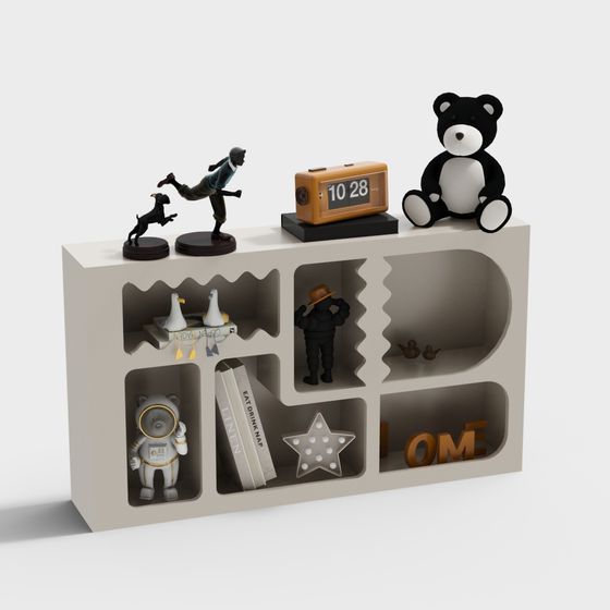 Cozy Shelf Low Polygon 3D model