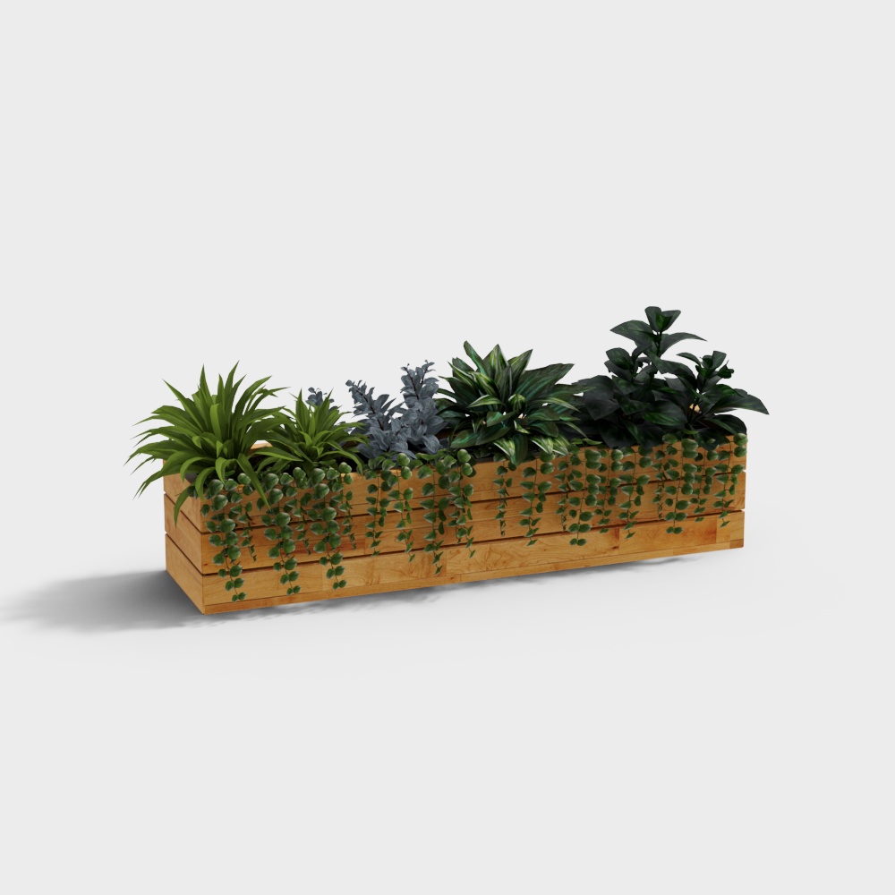 Parterre de fleurs en bois en pot moderne pour cour