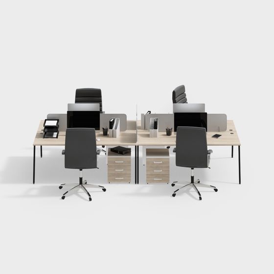 Stylish Office Desk and Chair 3D model