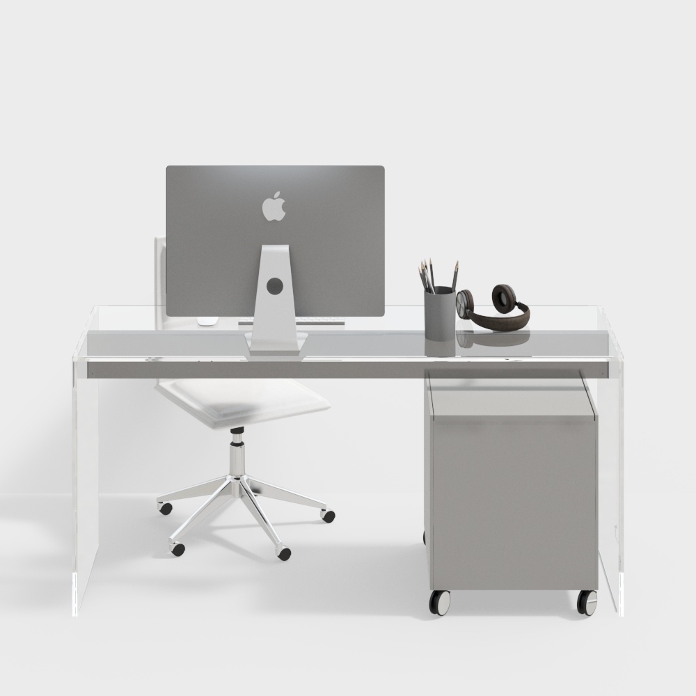 Modern Acrylic Office Desk 3D model