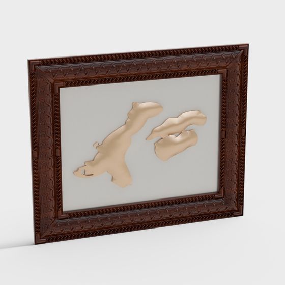 Vintage Frame Low-Polygon 3D model