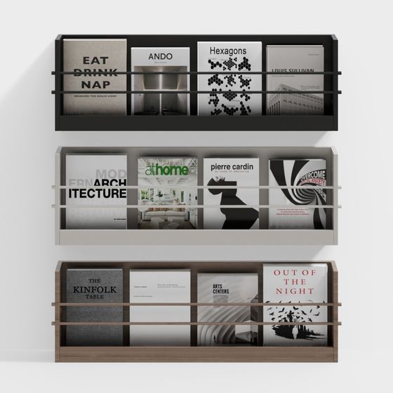 Nordic Storage Bookshelf 3D Model in Brown
