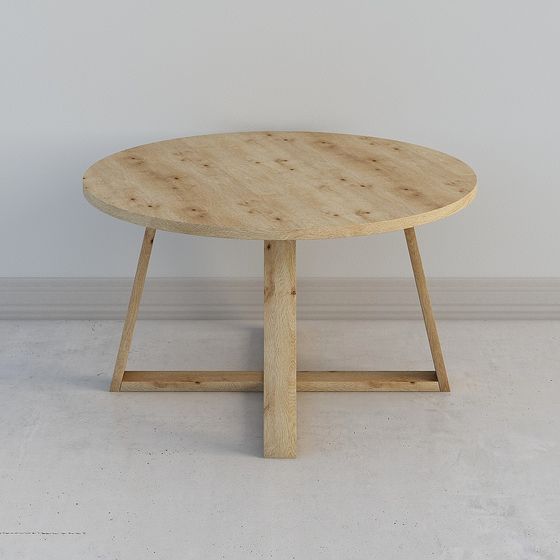 Stylish Low-Poly Round Table 3D model