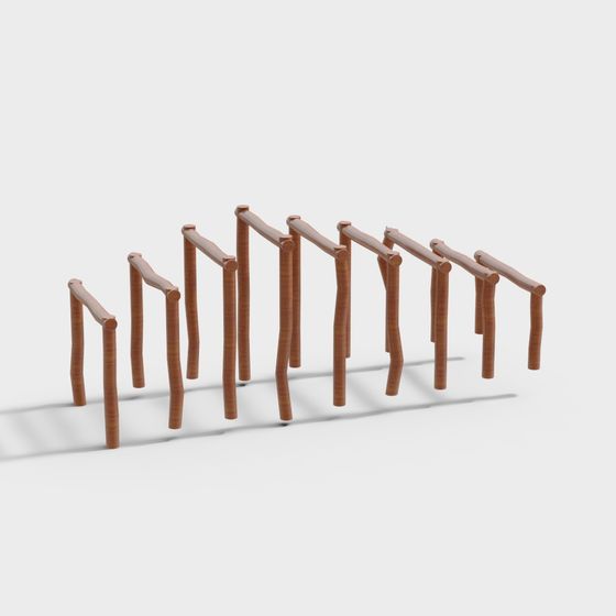 Stylish Low-Polygon 3D Railing Model for Creative Projects