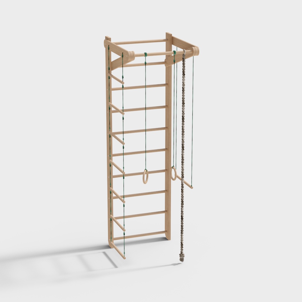 Wooden Climbing Frame 3D model