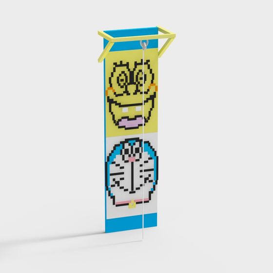 SpongeBob SquarePants Pixel Art Shelf 3D model