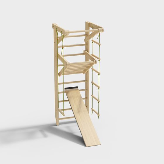 Wooden Climbing Frame 3D model