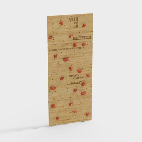 Wood Texture Indoor Climbing Wall 3D model