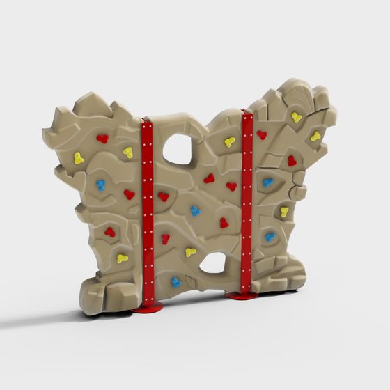 Playful Rock Climbing Wall 3D model for Kids